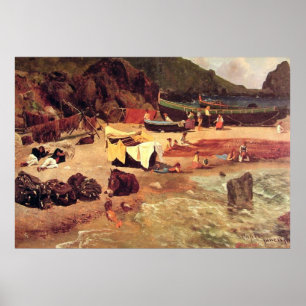 Albert Bierstadt - Fischereiboot in Capri Poster