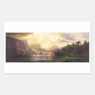 Albert Bierstadt in den Gebirgsaufklebern Rechteckiger Aufkleber