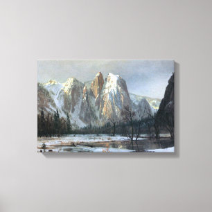 Albert Bierstadt - Kathedralen-Felsen, Yosemite Leinwanddruck