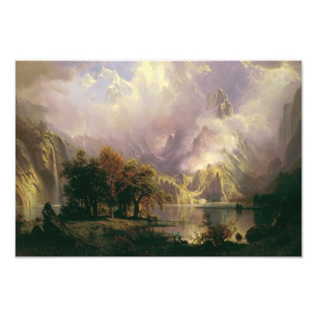 Albert Bierstadt - Rocky Mountains Landschaft Fotodruck (Vorne)