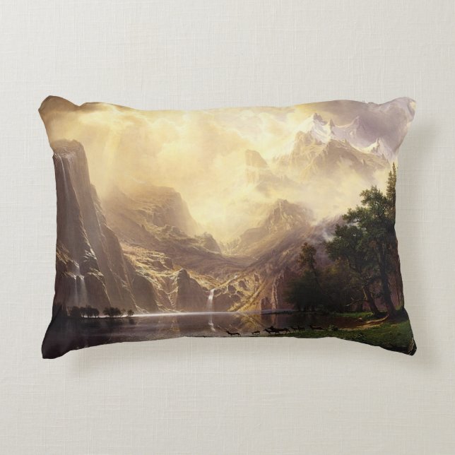 Albert Bierstadt Unter den Bergen der Sierra Nevad Dekokissen (Vorderseite)