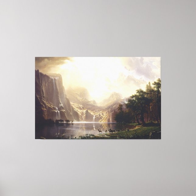 Albert Bierstadt - Unter den Bergen Nevada Kalifor Leinwanddruck (Vorderseite)