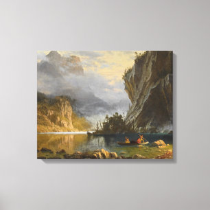 Albert Bierstadt - Ureinwohner-Stangen-Fischen Leinwanddruck