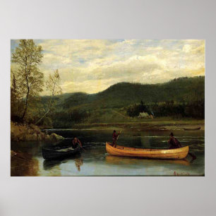 Albert Bierstädter Männer in zwei Kanus, 1866 Poster