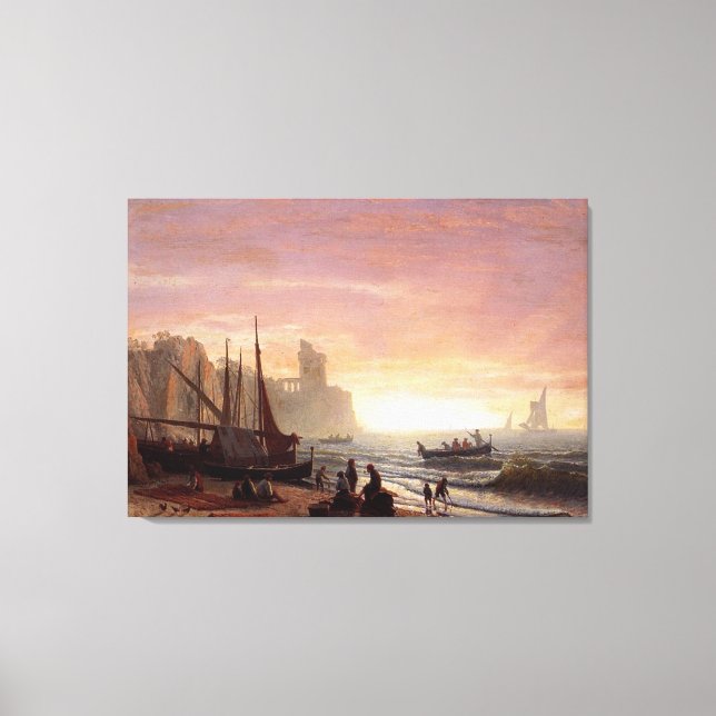 Albert Bierstadts Fischereiflotte Leinwanddruck (Vorderseite)