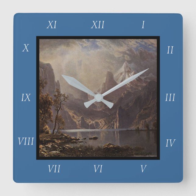 Albert Bierstadt's Lake Tahoe, 1868 Canvas Print Quadratische Wanduhr (Vorderseite)