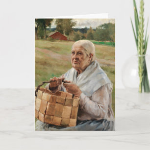 Albert Edelfelt - Alte Frau mit Spanbasket Karte