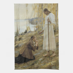 Albert Edelfelt - Christus und Maria Magdalene Geschirrtuch