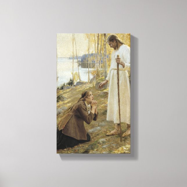 Albert Edelfelt - Christus und Maria Magdalene Leinwanddruck (Vorderseite)