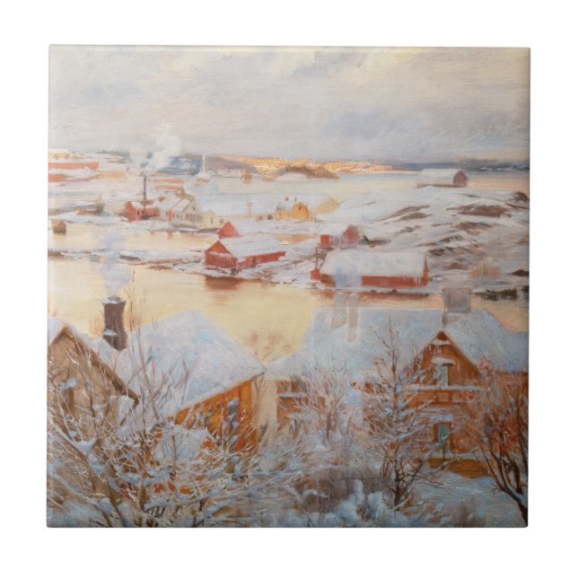 Albert Edelfelt - Dezembertag Fliese (Vorderseite)