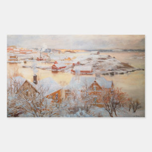 Albert Edelfelt - Dezembertag Rechteckiger Aufkleber