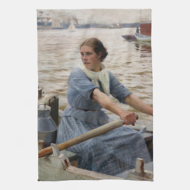 Albert Edelfelt - Die Milchfrau Geschirrtuch (Vertikal)
