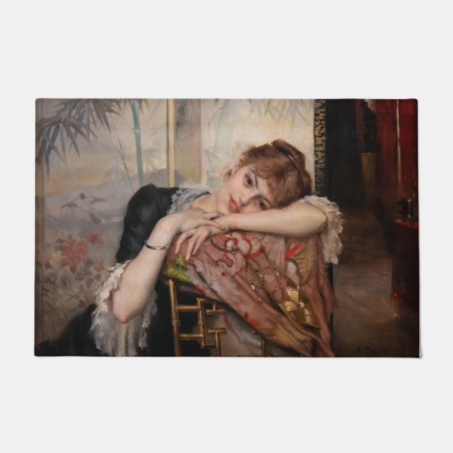 Albert Edelfelt - Die Pariserin / Virginie Fußmatte (Vorderseite)