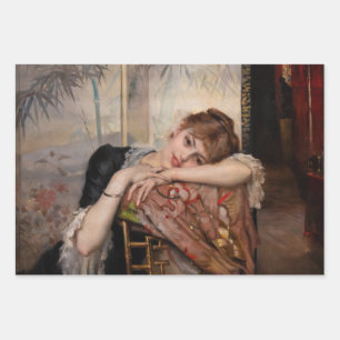 Albert Edelfelt - Die Pariserin / Virginie Geschenkpapier Set