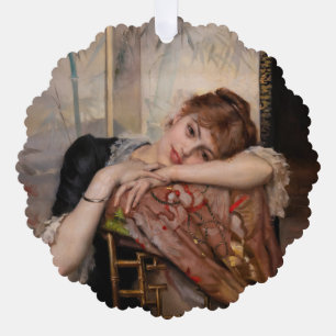 Albert Edelfelt - Die Pariserin / Virginie Ornament Karte