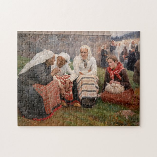 Albert Edelfelt - Frauen außerhalb der Kirche (Horizontal)