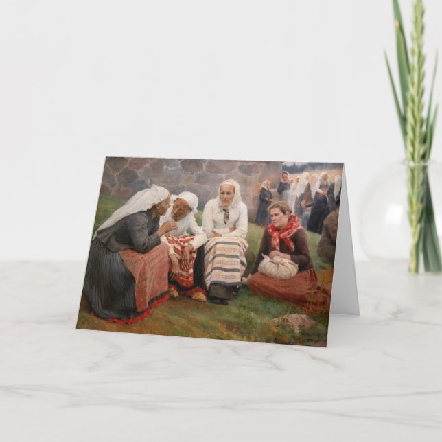 Albert Edelfelt - Frauen außerhalb der Kirche Karte (Vorderseite)