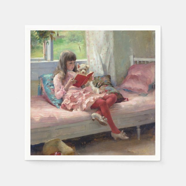 Albert Edelfelt - Gute Freunde Serviette (Vorderseite)