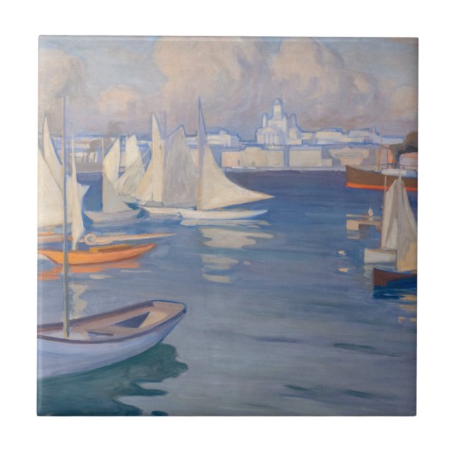 Albert Edelfelt - Hafen in Helsinki Fliese (Vorderseite)
