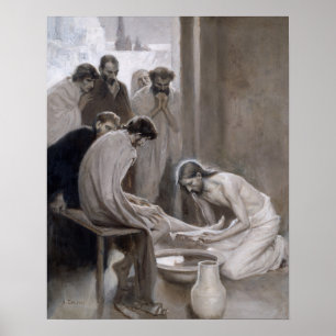 Albert Edelfelt - Jesus wäscht die Füße der Jünger Poster