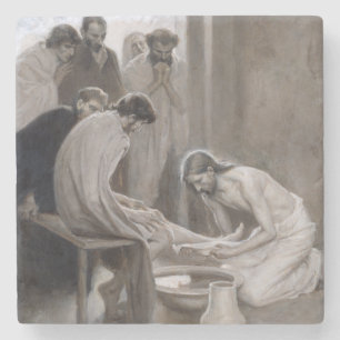 Albert Edelfelt - Jesus wäscht die Füße der Jünger Steinuntersetzer