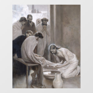 Albert Edelfelt - Jesus Washing Feet of Disciples Fensteraufkleber