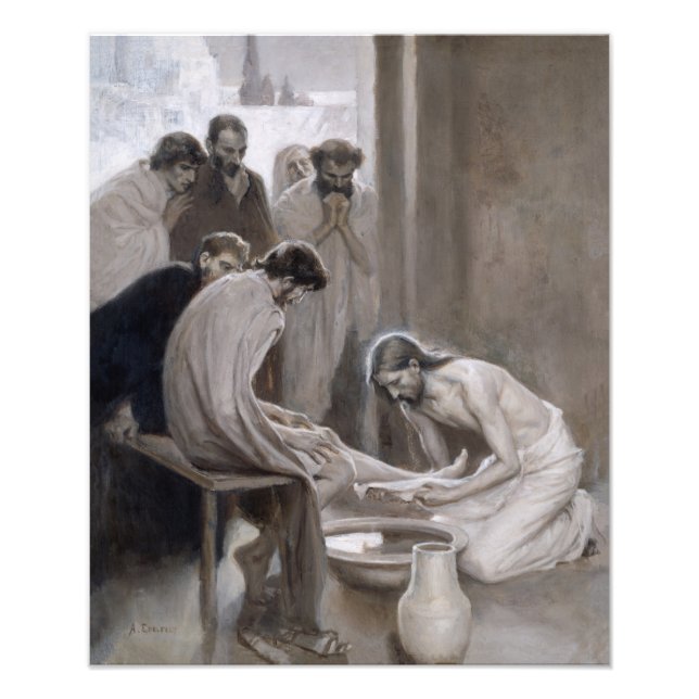 Albert Edelfelt - Jesus Washing Feet of Disciples Fotodruck (Vorne)