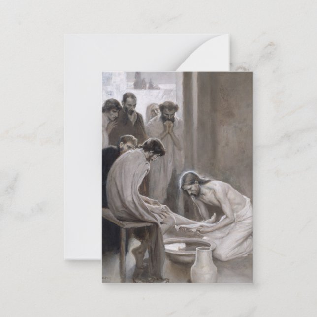 Albert Edelfelt - Jesus Washing Feet of Disciples Mitteilungskarte (Vorderseite)