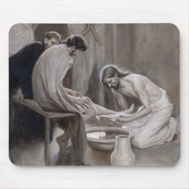 Albert Edelfelt - Jesus Washing Feet of Disciples Mousepad (Vorne)