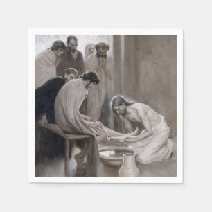 Albert Edelfelt - Jesus Washing Feet of Disciples Serviette