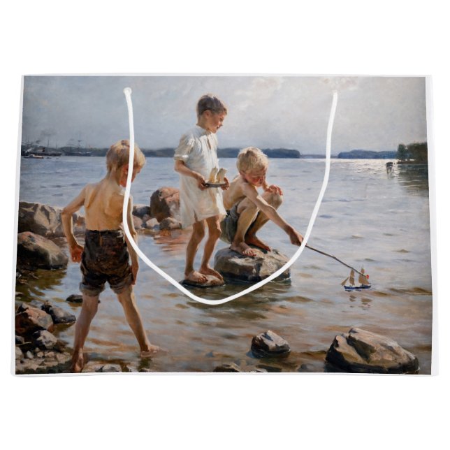 Albert Edelfelt - Jungs, die an der Küste spielen Große Geschenktüte (Vorderseite)