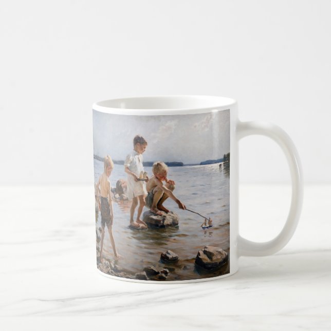 Albert Edelfelt - Jungs, die an der Küste spielen Kaffeetasse (Rechts)