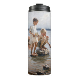 Albert Edelfelt - Jungs, die an der Küste spielen Thermosbecher