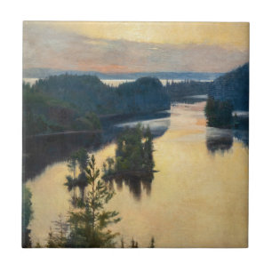 Albert Edelfelt - Kaukola-Höhenrücken bei Sonnenun Fliese