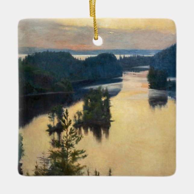 Albert Edelfelt - Kaukola Ridge at Sunset Keramikornament (Vorderseite)