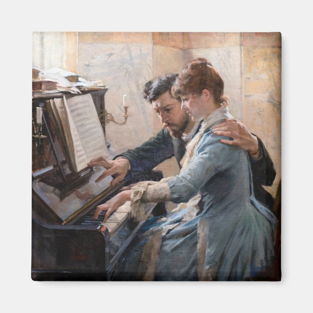 Albert Edelfelt - Klavier spielen Magnet (Vorne)