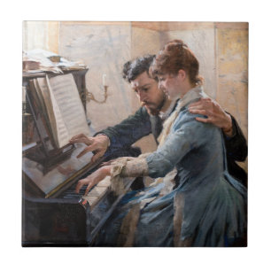 Albert Edelfelt - Klavierspielen Fliese