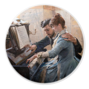 Albert Edelfelt - Klavierspielen Keramikknauf