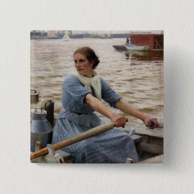 Albert Edelfelt - La Laitiere Button (Vorderseite)
