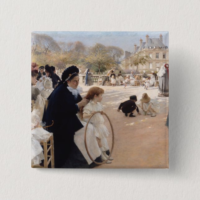Albert Edelfelt - Luxembourg Gardens, Paris Button (Vorderseite)