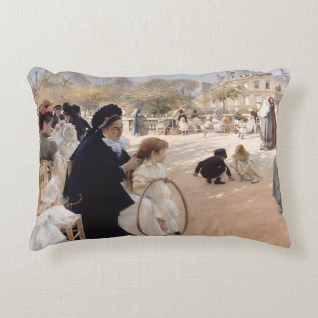 Albert Edelfelt - Luxembourg Gardens, Paris Dekokissen (Vorderseite)