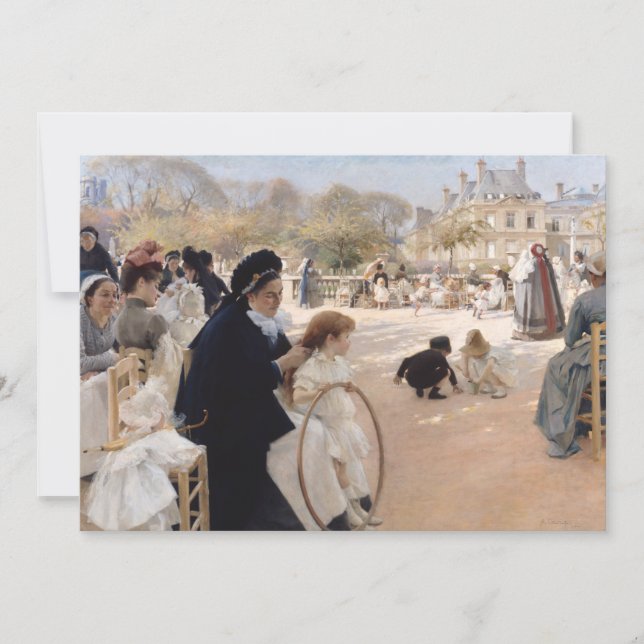 Albert Edelfelt - Luxembourg Gardens, Paris Einladung (Vorderseite)