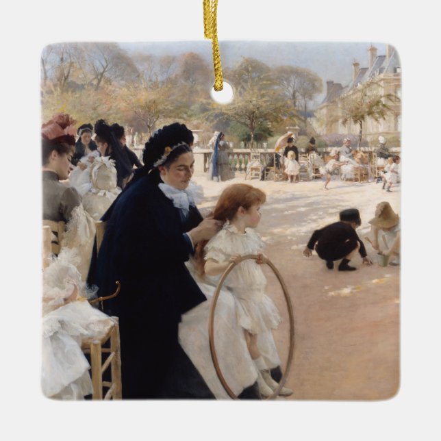 Albert Edelfelt - Luxembourg Gardens, Paris Keramikornament (Vorderseite)