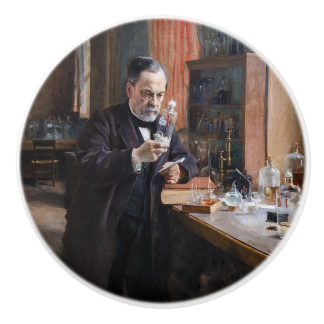 Albert Edelfelt - Portrait von Louis Pasteur Keramikknauf (Vorderseite)