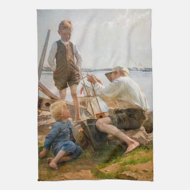Albert Edelfelt - Schiffsbauer Geschirrtuch (Vertikal)