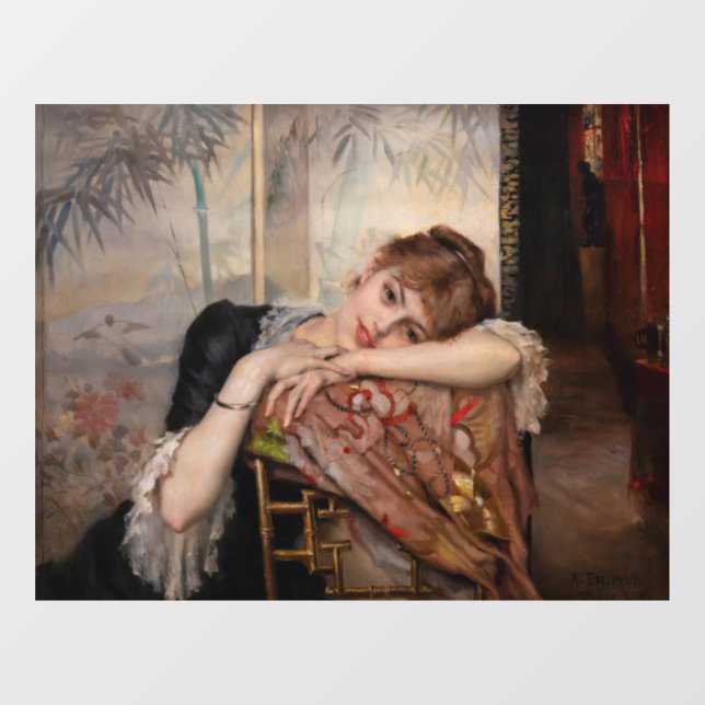 Albert Edelfelt - The Parisienne / Virginie Fensteraufkleber (Blatt)
