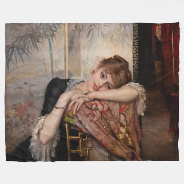 Albert Edelfelt - The Parisienne / Virginie Fleecedecke (Vorderseite (Horizontal))