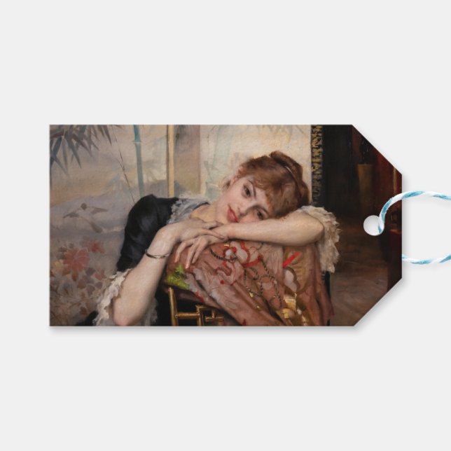 Albert Edelfelt - The Parisienne / Virginie Geschenkanhänger (Vorderseite (Horizontal))