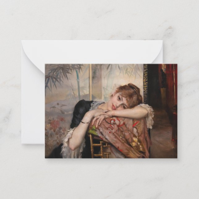 Albert Edelfelt - The Parisienne / Virginie Mitteilungskarte (Vorderseite)