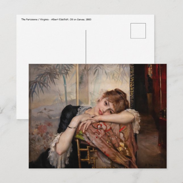 Albert Edelfelt - The Parisienne / Virginie Postkarte (Vorne/Hinten)